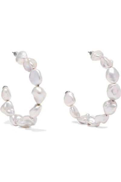 Meadowlark Romeo Pearl Hoop Earrings In White