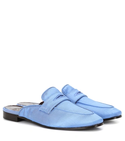 Bougeotte Satin Slippers In Blue
