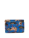 Loewe X Paula's Ibiza T Floral-print Canvas Pouch In Blue Multi