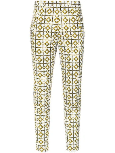 Andrea Marques Tile Print Straight Trousers In Est Azulejo Rend Ocre