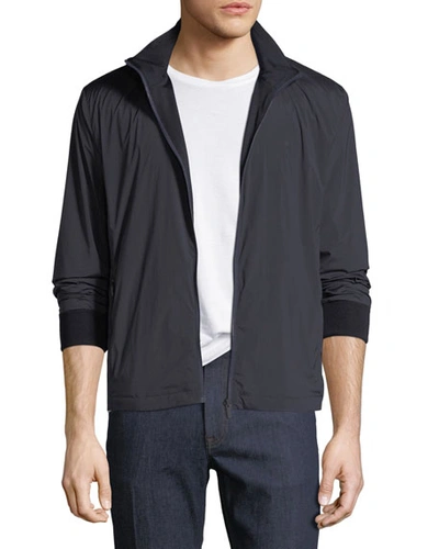 Z Zegna Reversible Zip-front Blouson Jacket In Blue