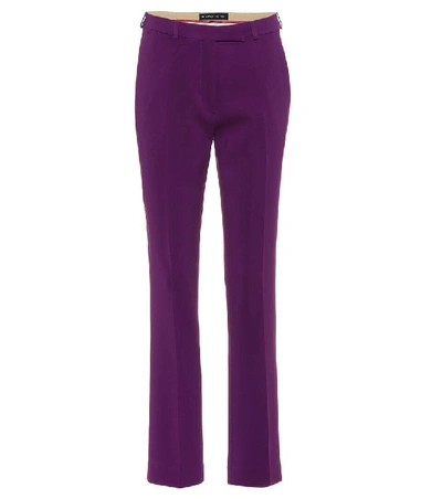 Etro Straight-leg Cady Tab Pants In Purple