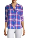 Rails Hunter Plaid Hi-lo Shirt In Ruby Sky White