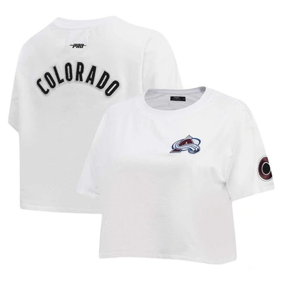 Pro Standard White Colorado Avalanche Classic Boxy Cropped T-shirt