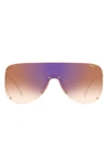 Carrera Eyewear 99mm Shield Sunglasses In Gold Copper/ Brown Blue Mirror