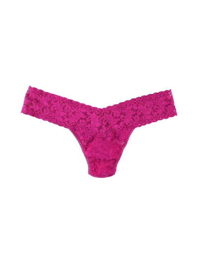 Hanky Panky Signature Lace Low Rise Thong Bright Amethyst Pink