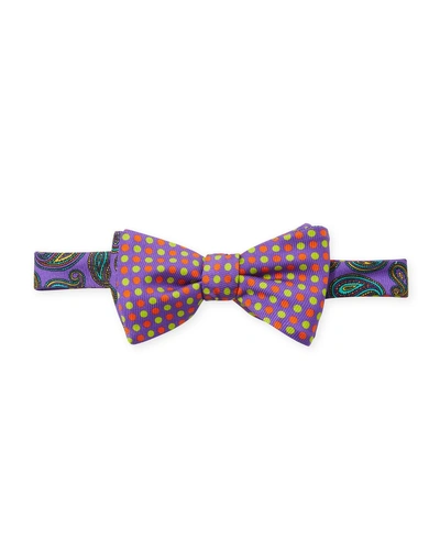 Edward Armah Maui Paisley & Polka-dot Bow Tie In Purple