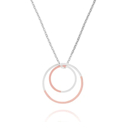 Myia Bonner Two-tone 9k Rose Gold & Silver Double Circle Necklace