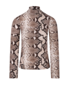 Stella Mccartney Phyton Snake Print Jersey Top With Flare Sleeves In Multi