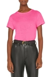 Frame Easy True Organic Linen Tee In Flamingo