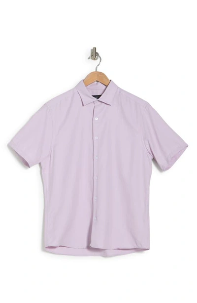 Westzeroone Kids' Baylor Cotton Short Sleeve Button-up Shirt In Purple