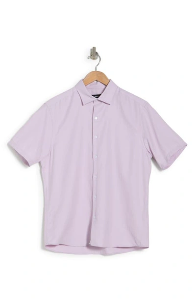 Westzeroone Baylor Cotton Short Sleeve Button-up Shirt In Purple
