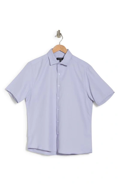 Westzeroone Kids' Baylor Cotton Short Sleeve Button-up Shirt In Blue