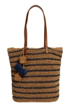 Btb Los Angeles Lucy Tote In Sand/ Navy