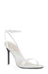 Black Suede Studio Carrie Transparent Ankle-strap Sandals In Holographic Silver