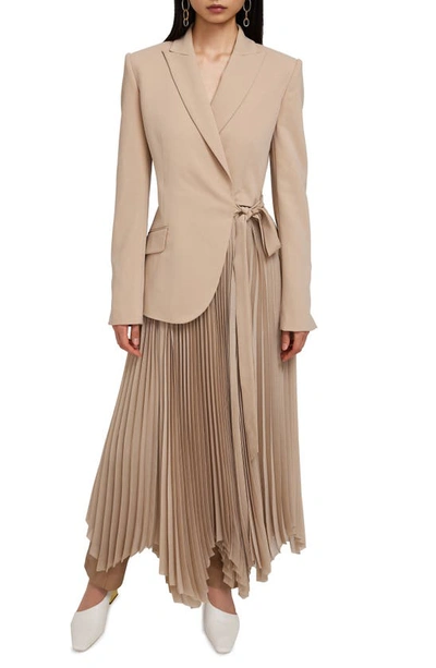 Simkhai Ambretta Crepe Combo Blazer Dress In Neutrals