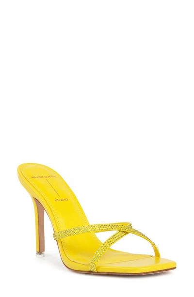 Black Suede Studio Arielle Sandals In Lemon Yellow