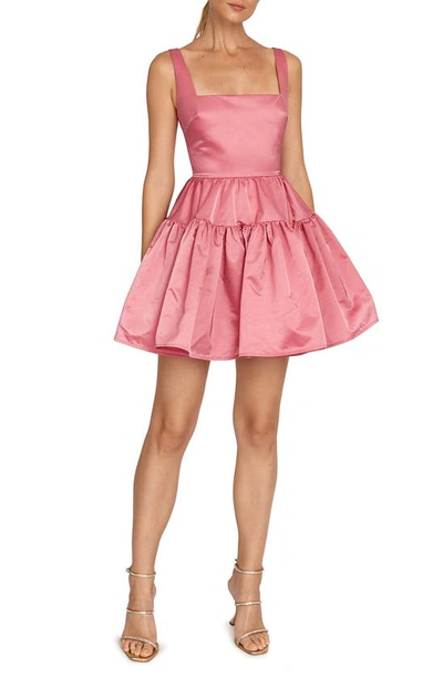 Sau Lee Britney Satin Fit & Flare Mini Dress In Rose Pink