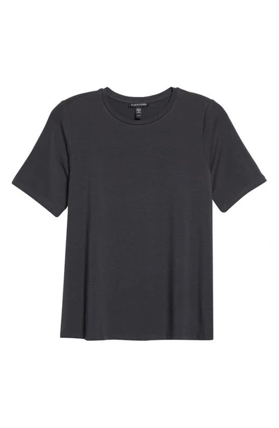 Eileen Fisher Short Sleeve Crewneck T-shirt In Graphite
