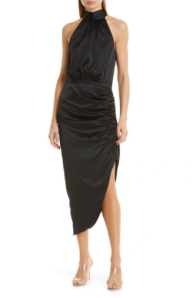 Veronica Beard Gabriella Silk Halter Dress In Black