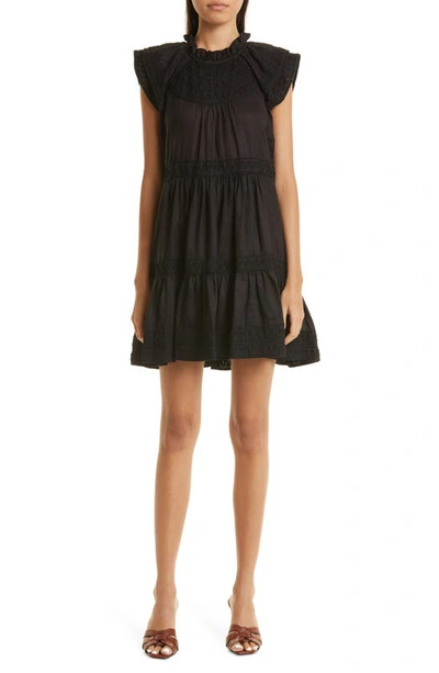 Veronica Beard Keely Tiered Dress In Black