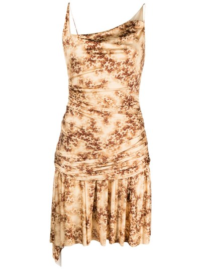 Commission Lindsey Floral-print Minidress In Neutrals