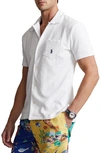 Polo Ralph Lauren Short Sleeve Terry Camp Shirt In White