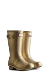 Hunter Kids' Original Nebula Waterproof Rain Boot In Pale Gold