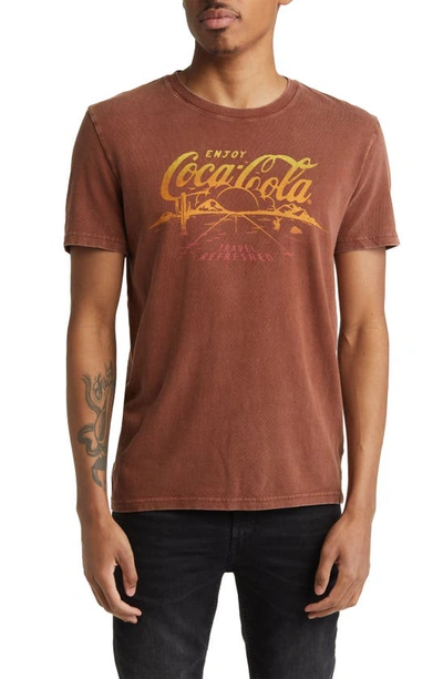 Lucky Brand Men's Classic Fit Coca-cola Road Graphic T-shirt In Brown
