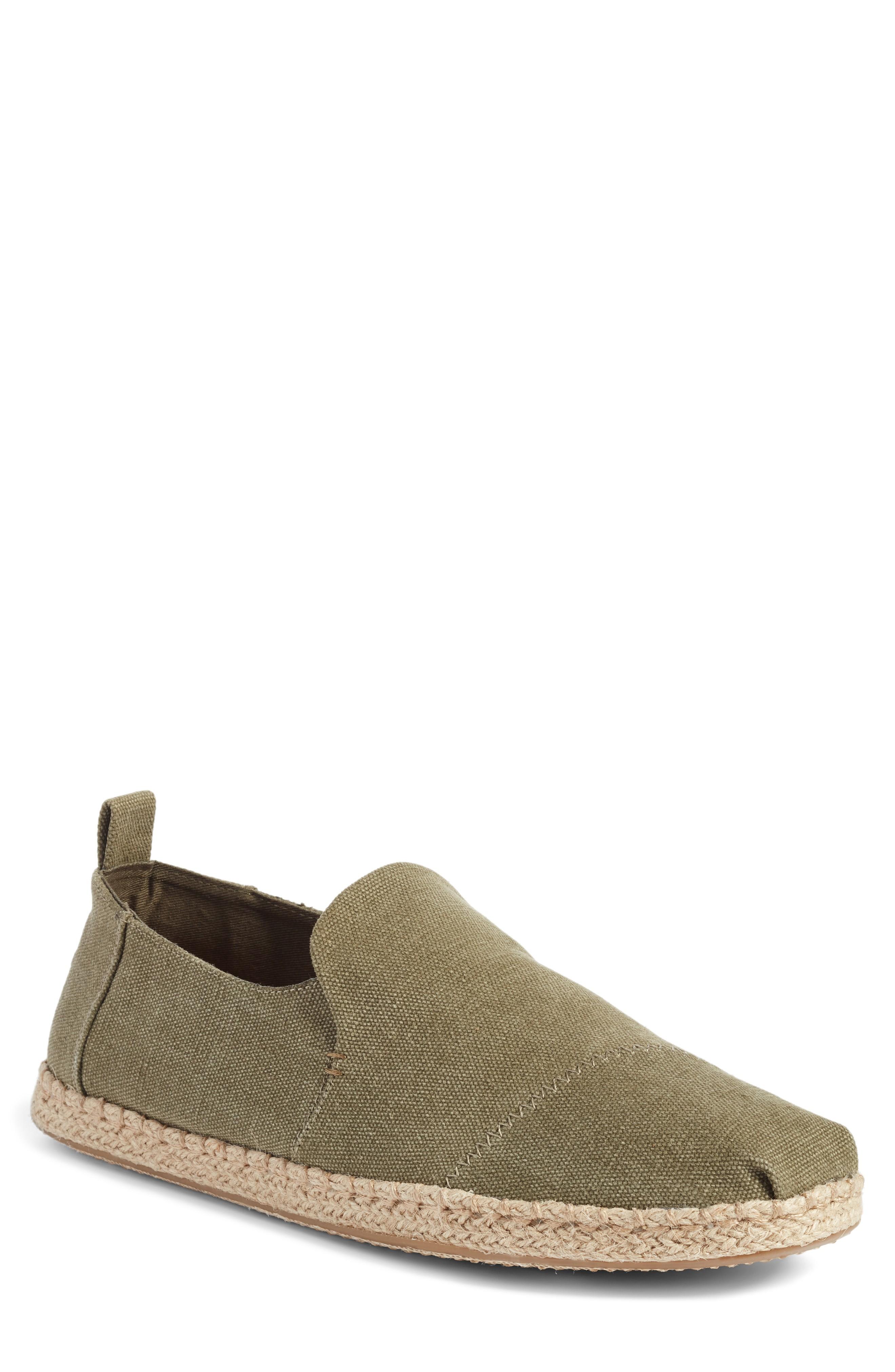 olive washed canvas men's deconstructed alpargatas
