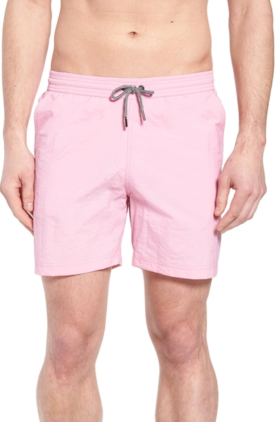 Danward Solid Swim Trunks In Rose