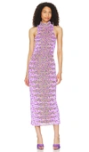 Afrm Serenity Midi Dress In Placed Violet Ditsy