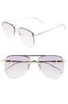 Le Specs The Prince 57mm Aviator Sunglasses - Gold