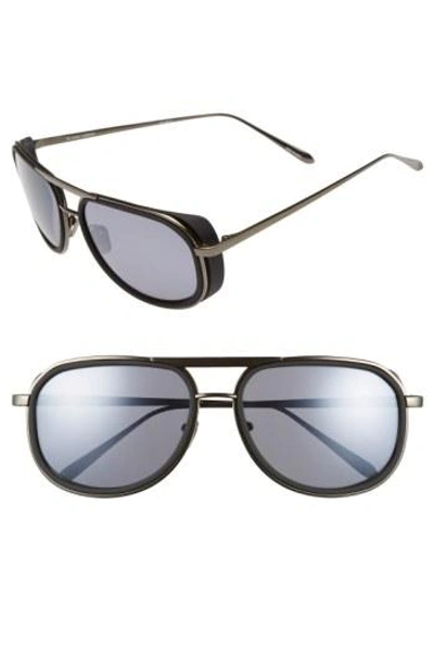 Linda Farrow 58mm Sunglasses - Black/ Matte Silver