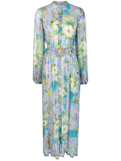 Hemant & Nandita Laya Floral-print Maxi Dress In Violet | ModeSens