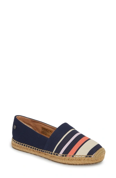 Ugg Reneda Stripe Espadrille Flat In Navy
