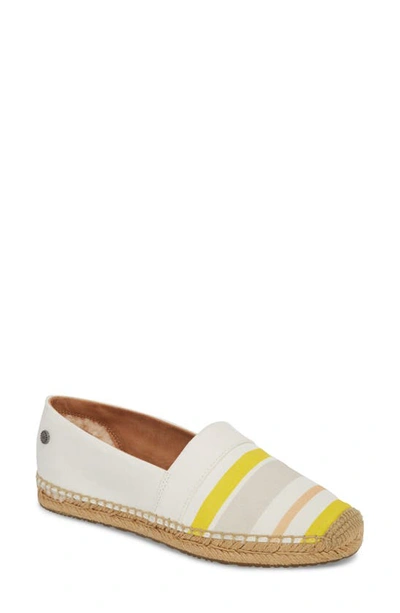 Ugg Reneda Stripe Espadrille Flat In White