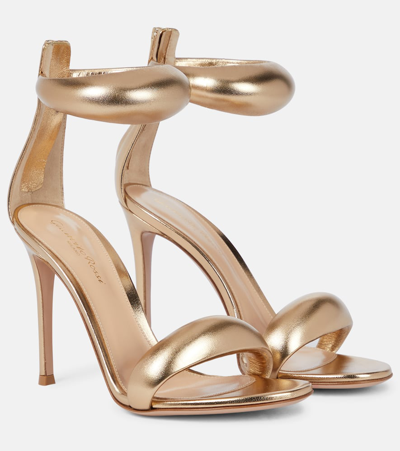 Gianvito Rossi Bijoux 105 Leather Sandals In Gold