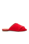 Rebecca Minkoff Anden Peep Toe Slides In Cherry