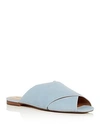 Rebecca Minkoff Women's Anden Suede Crisscross Slide Sandals In Cloud