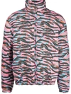 Erl Printed Quilted Puffer In Pink Rave Camouflage