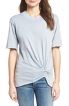 Stateside Twist Hem Brushed Jersey Tee In Sea Salt