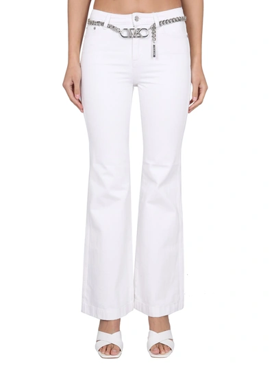 Michael Michael Kors Pants With Logo Belt In White
