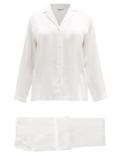 La Perla Loose-fit Long-sleeved Silk-satin Pyjamas In Ivory