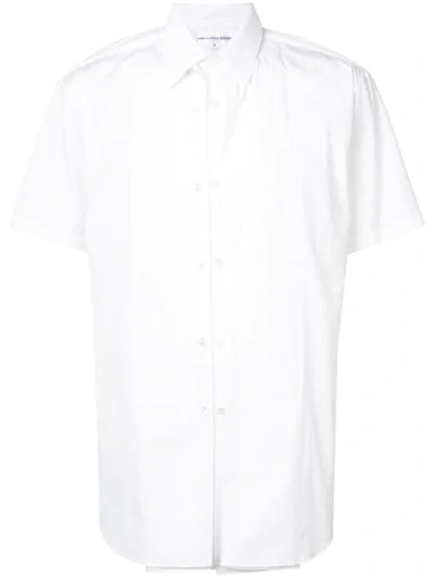 Comme Des Garçons Shirt Double-layered Short-sleeved Cotton Shirt In White