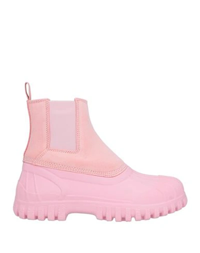 Diemme Panelled Ankle-length Boots In Pink