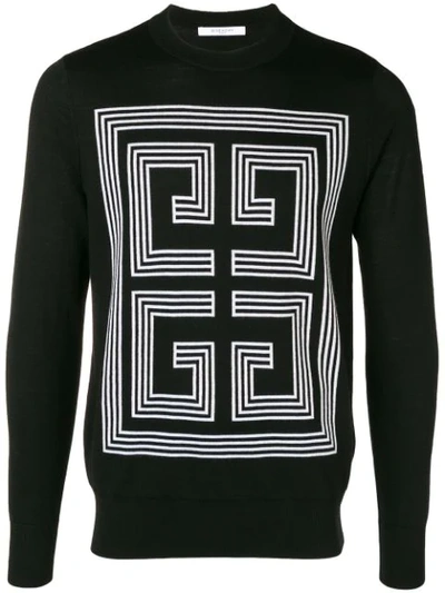Givenchy Men's 4g Logo Intarsia Wool Sweater In Black