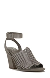 Vince Camuto Frenela Ankle-strap Woven City Sandals In Dark Taupe
