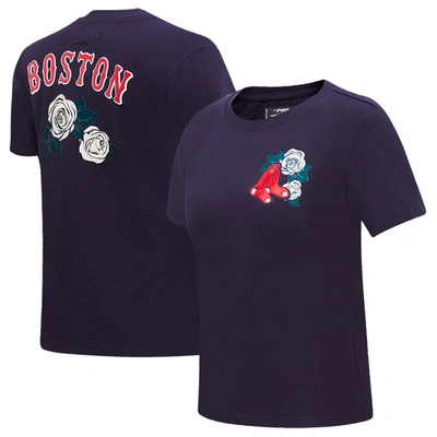 Pro Standard Navy Boston Red Sox Roses T-shirt