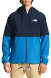 The North Face Antora Waterproof Hooded Rain Jacket In Summit Navy/ Super Sonic Blue